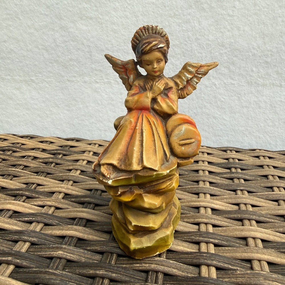 Vintage Italy Angel Figurine Nativity Fontanini Style Praying Angel 4.5"